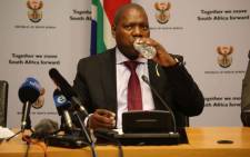 FILE: Cooperative Governance and Traditional Affairs Minister Zweli Mkhize addresses the media in Parliament on behalf of government’s task team on the water crisis. Picture: Cindy Archillies/EWN