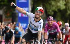  Giacomo Nizzolo of Team Qhubeka celebrates his win on stage 13 of the Giro d'Italia on 21 May 2021. Picture: @giroditalia/Twitter