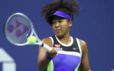 Naomi Osaka hits a return in her US Open match on 8 September 2020. Picture: @usopen/Twitter