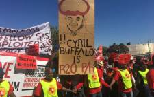 Saftu members protest against the national minimum wage on 25 April 2018. Picture: EWN