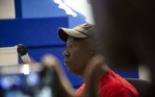 EFF leader Julius Malema in studio with Eusebius McKaiser on 18 April. Picture: Kayleen Morgan/EWN