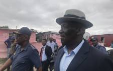 Police Minister Bheki Cele in Gugulethu for as part of Operation Fiela Two on Tuesday 13 March 2018. Picture: Kaylynn Palm/EWN