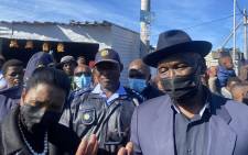 Police Minister Bheki Cele visited Site C in Khayelitsha following Sunday night’s mass shooting. 6 men were killed. Arrests have not yet been made. Picture: Shamiela Fisher/Eyewitness News.