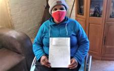 Aletta Jantjies from Bella Vista survives on a disability grant and says she is unable to pay her electricity bill of R14,649. Picture: Marecia Damons/GroundUp