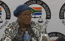 A screengrab of Vytjie Mentor appearing at the Zondo Commission on 11 February 2019.
