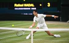 Novak Djokovic in action during the Wimbledon semi-final against great rival Rafael Nadal. Picture: @Wimbledon/Twitter.