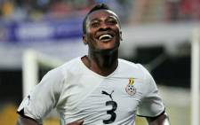 Ghana's captain Asamoah Gyan struck deep into stoppage time to earn a 1-0 victory over Algeria on Friday. Picture: Twitter @AFCON_2015.