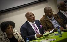 Health Minister Aaron Motsoaledi and members from various sectors brief the media on listeriosis and counterfeit food. Picture: Kayleen Morgan/EWN