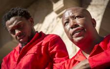 EFF leader Julius Malema (R) and party spokesman Mbuyiseni Ndlozi (L). Picture: EWN