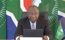 A screengrab of President Cyril Ramaphosa addressing the virtual 73rd Session of the World Health Assembly (WHA) on 18 May 2020.