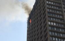 A fire at the Gauteng Health Department building in the Johannesburg CBD on 5 September 2018. Picture: Christa Eybers/EWN.
