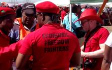 Police arrested four members of Economic Freedom Fighters and opened fire with rubber bullets on demonstrators when they became unruly. Picture: Reinart Toerien/EWN.