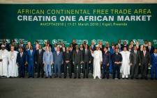 The African Heads of States and Governments pose during African Union (AU) Summit for the agreement to establish the African Continental Free Trade Area in Kigali, Rwanda, on 21 March 2018. Picture: AFP