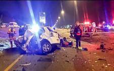 Four people were killed following a collision on the M1 south near the Marlboro off-ramp on Sunday 14 May. Picture: @Netcare911_sa