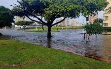 Marine Parade outside Grosvenor Court in KwaZulu-Natal coast was hit by severe flooding on 22 May 2022.