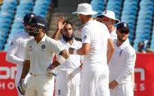 England cricket team celebrate the taking of wicket against India on the fourth morning of the opening test. Picture: Facebook. 
