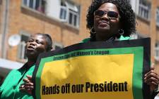 Thousands of ANC Women's League members marched to the Union Buildings in Pretoria on 30 October 2015 in defence of President Jacob Zuma. Picture: Reinart Toerien/EWN. 