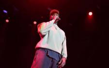 Kanye West onstage at Adidas Creates 747 Warehouse St, an event in basketball culture, on 17 February 2018 in Los Angeles. Picture: AFP
