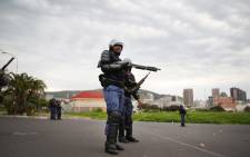 FILE: Public order police stand ready with shotguns and rubber bullets as students protest at CPUT. Picture: EWN