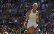 Canadian youngster Eugenie Bouchard powered past Simona Halep to reach the 2014 Wimbledon final. Picture: Facebook.