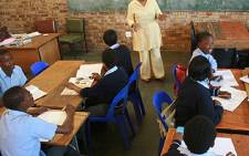 A school teacher in class at Ikusasa Combined School in Thembisa. Picture: Taurai Maduna/Eyewitness News