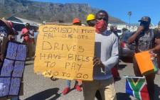 E-Hailing taxi drivers march to Parliament on 12 November 2021 demanding that government intervene in what they call exploitation by their employers. Picture: Shamiela Fisher/Eyewitness News