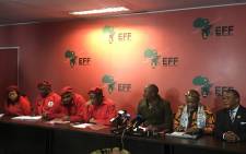 Contralesa held a press briefing in Johannesburg with the EFF on 5 July 2018 where it announced that it agrees with the party that Section 25 of the Constitution must be amended to allow for expropriation of land without compensation. Picture: Clement Manyathela/EWN