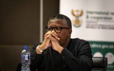 Transport Minister Fikile Mbalula at a media briefing on 16 March 2020 on plans by government to curb the spread of the coronavirus in South Africa. Picture: Sethembiso Zulu/EWN