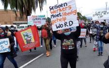 Farmworkers protest during a UIF Indaba in Worcester on 6 May 2021. Picture: Supplied