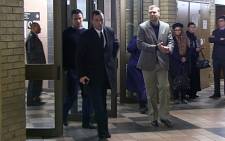 Oscar Pistorius arrives for Day 39 of his murder trial in Pretoria on 8 July 2014. Picture: Reinart Toerien/EWN
