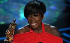 Viola Davis accepts Best Supporting Actress for 'Fences' during the 89th Annual Academy Awards. Picture: AFP.