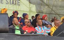 EFF leader Julius Malema (C) at the five years commemoration of the Marikana massacre. Picture:  Gia Nicolaides/EWN.