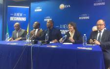Democratic Alliance (DA) leadership holds a briefing on 1 year since the 2016 Local Govt Elections in which DA-led governments were elected in cities across the country. Picture: Clement Manyathela/EWN