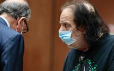 Adult film actor Ron Jeremy (R) makes his first appearance in downtown Los Angeles Criminal Court, 23 June 2020. Jeremy has been charged with raping three women and sexually assaulting a fourth, Los Angeles prosecutors said. Picture: AFP