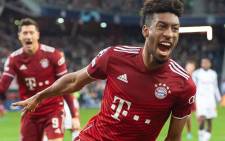 Bayern Munich's Kingsley Coman celebrates his goal against Red Bull Salzburg in their Uefa Champions League last-16 first leg match on 16 February 2022. Picture: @FCBayernEN/Twitter
