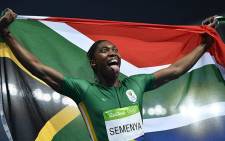 Caster Semenya celebrates winning the Women's 800m Final at the Rio 2016 Olympic Games. Picture: AFP.