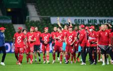 Bayern Munich players celebrate winning the Bundesliga title on 16 June 2020. Picture: @FCBayernEN/Twitter