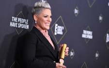 US singer/songwriter Pink poses with the People’s Champion Award during the 45th annual E! People's Choice Awards at Barker Hangar in Santa Monica, California, on 10 November 2019. Picture: AFP