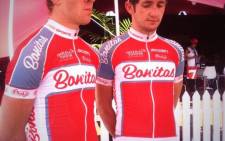 Team Bonitas’s Willie Smit (R) and Herman Fouche came first and second respectively at the Momentum 94.7 Cycle Challenge in Johannesburg on 17 November 2013. Picture: momentum947/Twitter.