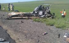 A vehicle at the scene of an accident on the N3 on Sunday 6 January. Picture: Free State Health/Twitter