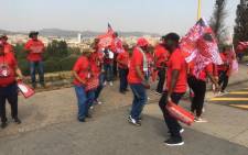 Nehawu members picket outside the Union Buildings in Pretoria on 21 September 2020. Picture: Edwin Ntshidi/EWN