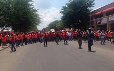 EFF supporters from 36 wards are marching to the Madibeng Mayor's office to demand basic services. Picture: Lesego Ngobeni/EWN.