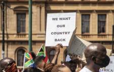 Groups of civil society marched from Church square in Pretoria to  the Nigerian embassy to protest against human trafficking and illegal foreigner nationals on 23 September 2020. Picture: Abigail Javier/EWN