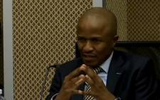 A screengrab of Sars executive Luther Lebelo giving testimony at the Nugent Commission of Inquiry on 27 September. Picture: YouTube