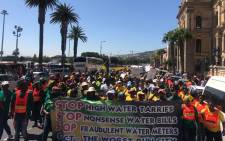 Scores of ANC supporters gathered under the banner "Occupy Wale Street," where the party delivered what it calls the 'real State of the Province Address”.. Picture: @ANCWesternCape_/Twitter