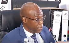 A screengrab of former Eskom CEO Matshela Koko appearing at the state capture inquiry on 29 March 2021. Picture: SABC/YouTube