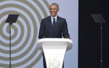 FILE: Former US president Barack Obama speaks at the 16th Nelson Mandela Annual Lecture at the Wanderers Stadium. Picture: Christa Eybers/EWN