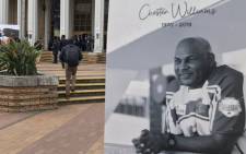 A poster of Chester Williams at the UWC campus where a memorial service was held on 11 September 2019 for the former Springbok World Cup-winning winger. Picture: Kevin Brandt/EWN