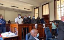 The six men accused of the murder of Gauteng Health Department official, Babita Deokaran, appeared in the Johannesburg Magistrates Court on 30 August 2021. The charges against a seventh suspect were provisionally withdrawn. Picture: Abigail Javier/Eyewitness News