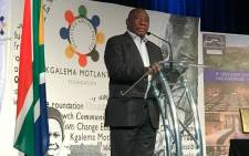 President Cyril Ramaphosa speaks at the inaugural “Inclusive Growth Conference” in the Drakensberg organised by former President Kgalema Motlanthe’s foundation on 15 June 2018. Picture: Twitter/@KMotlantheFDN